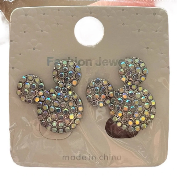 Disney Jewelry - Unbranded Mickey Mouse Fashion Earrings NWOT silver holographic